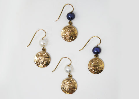 14k Gold + Cultured Pearl Earrings