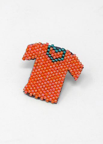 Beaded Orange T-shirt Pin