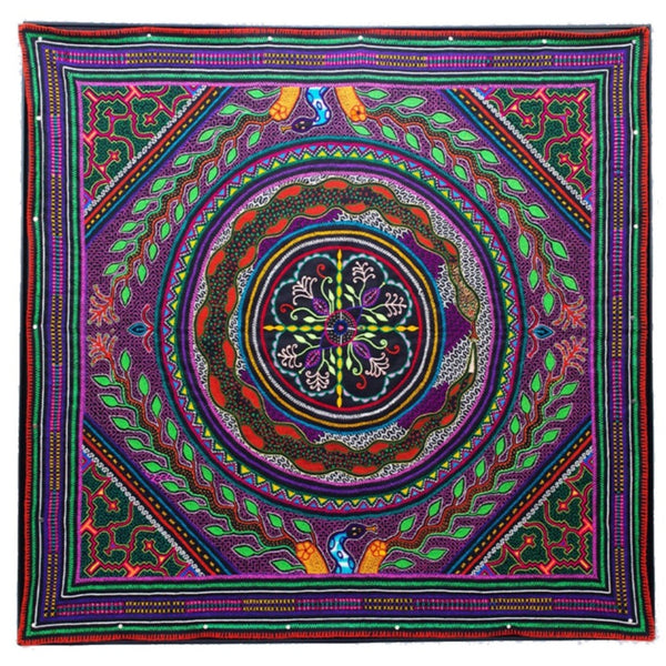 Ayahuasca + Snake Kené Textile Tapestry