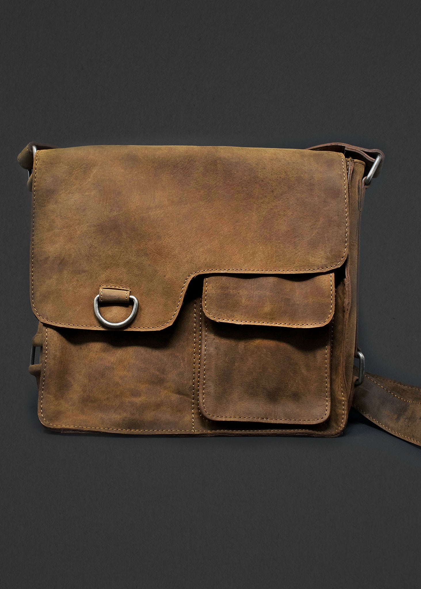 Bison Leather Messenger Bag