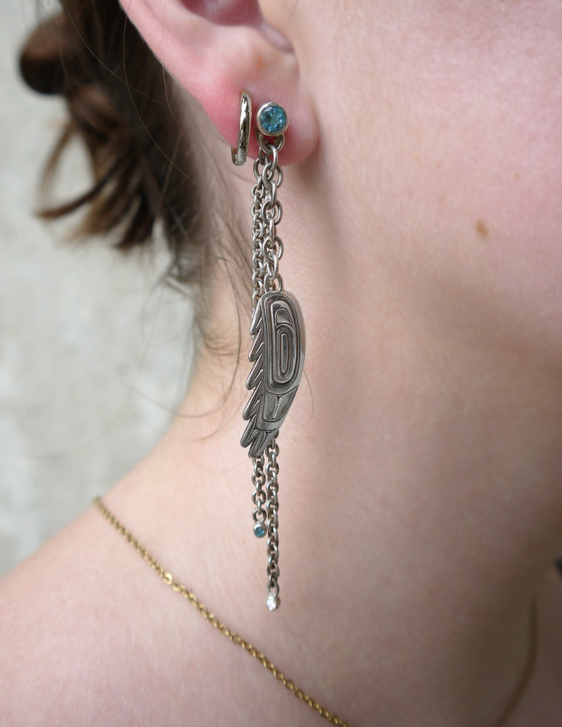 Hanging feather clearance earring