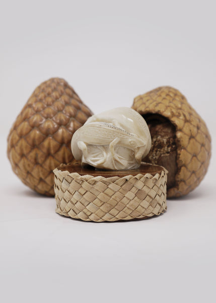 Intertwined Lizards Natangura Nut Carving