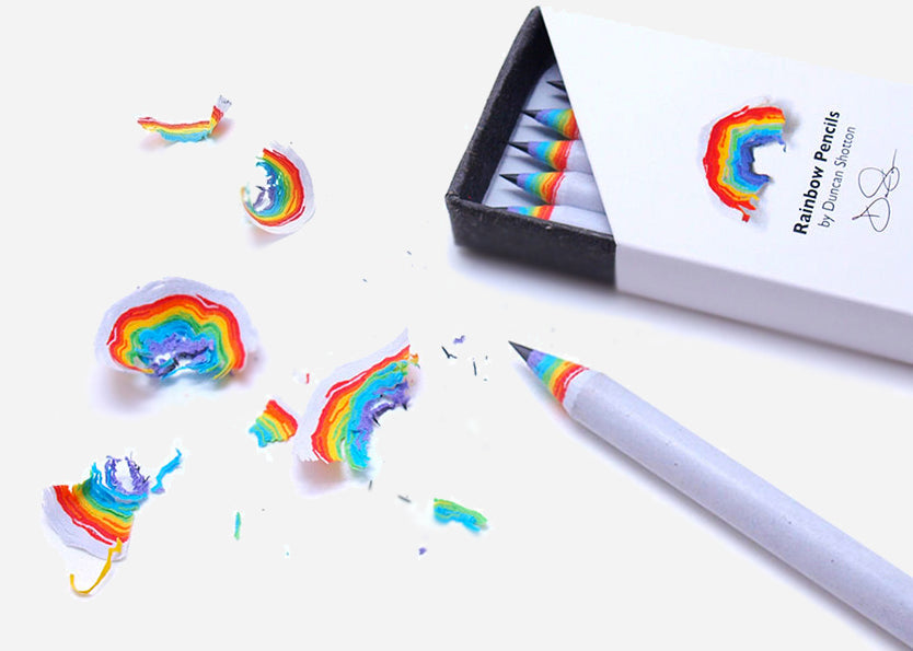 Rainbow-Shaving Graphite Pencils